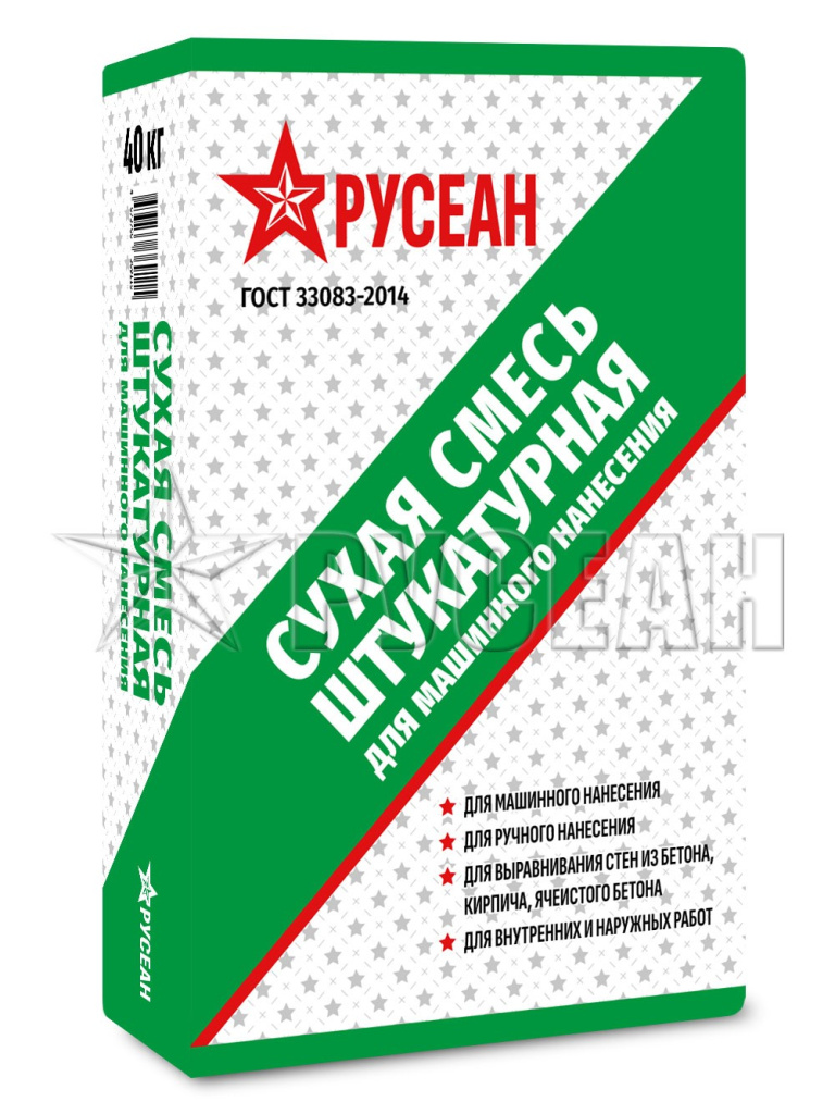 ШТУКАТУРНАЯ сухая смесь для МАШИННОГО НАНЕСЕНИЯ по 40 кг фото товара