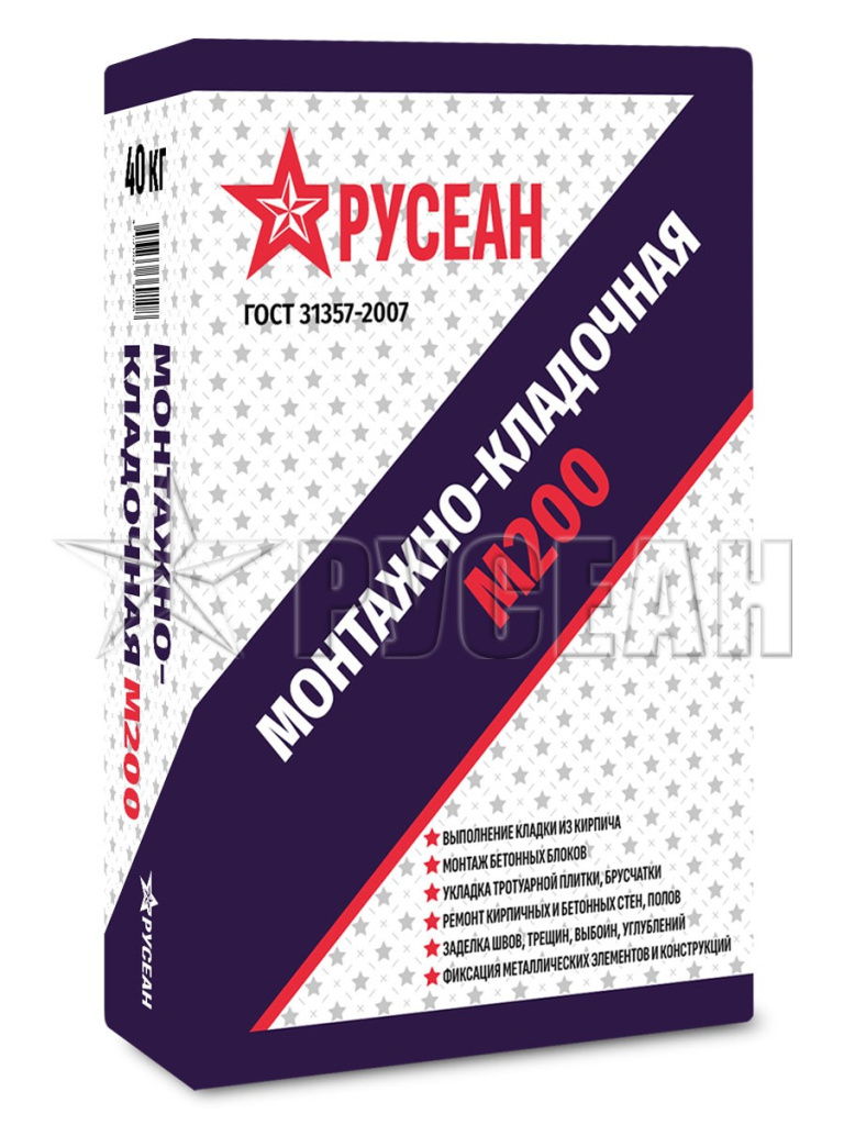 Сухая смесь М-200 монтажно-кладочная, 40 кг фото товара