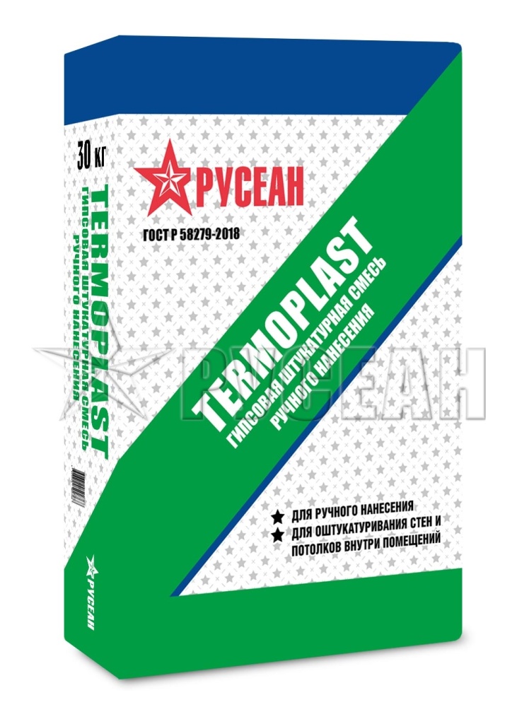 Гипсовая штукатурка TERMOPLAST белого цвета, 30 кг фото товара