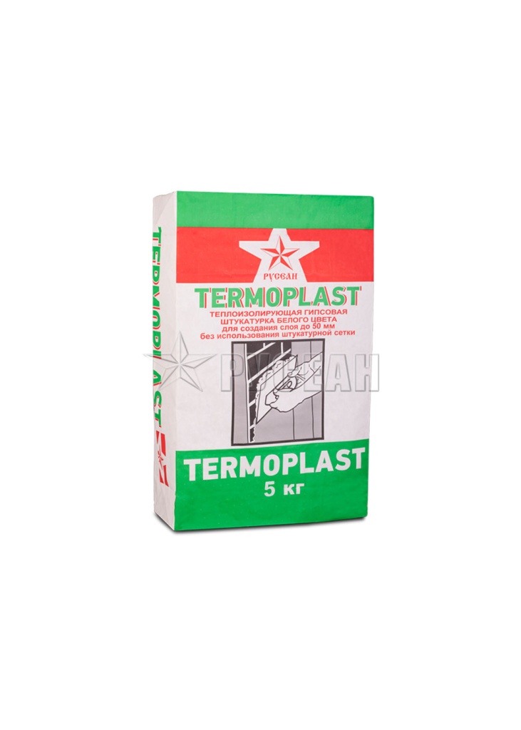 Гипсовая штукатурка TERMOPLAST белого цвета, 5 кг фото товара